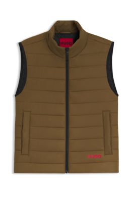 Logo-print gilet with water-repellent finish, Light Green