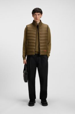 Logo-print gilet with water-repellent finish, Light Green