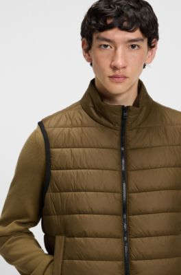 Logo-print gilet with water-repellent finish, Light Green