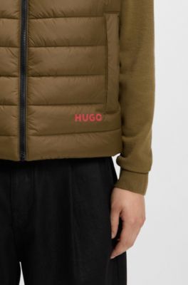 Logo-print gilet with water-repellent finish, Light Green