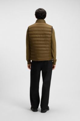 Logo-print gilet with water-repellent finish, Light Green