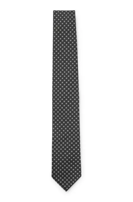 Jacquard-pattern tie in a silk blend