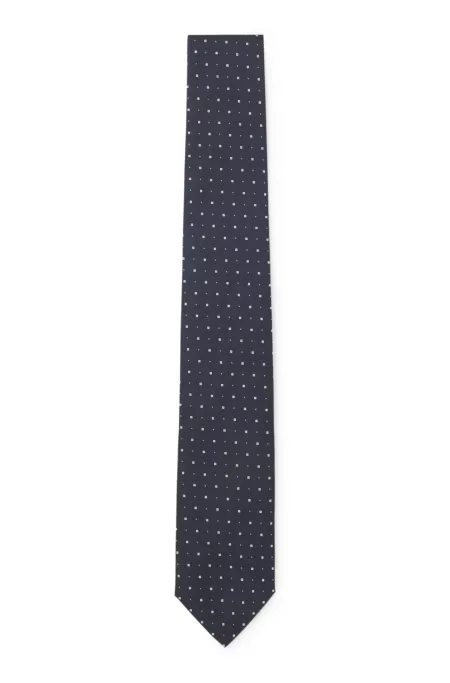 Jacquard-pattern tie in a silk blend