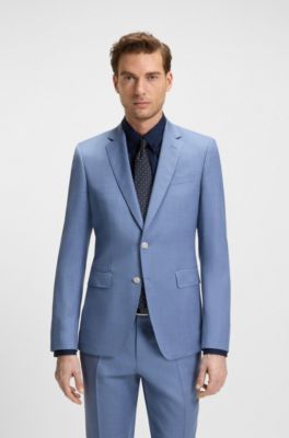 Corbata de mezcla de seda con estampado en jacquard, Azul oscuro