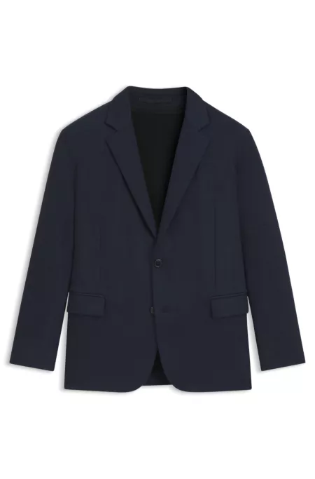 Slim-fit jacket in twill-print jersey
