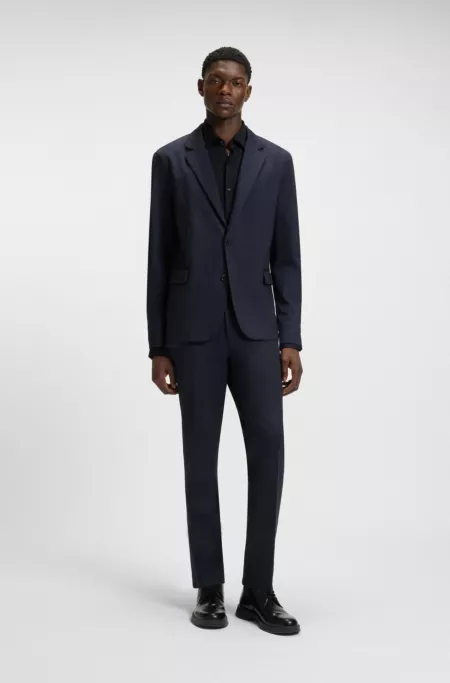 Slim-fit jacket in twill-print jersey