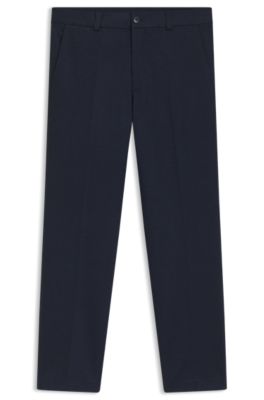Extra-slim-fit trousers in twill-print jersey, Dark Blue