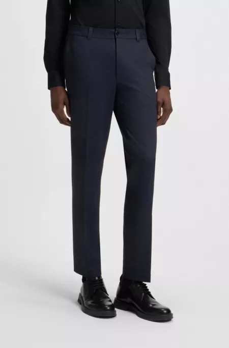 Extra-slim-fit trousers in twill-print jersey