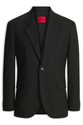 Blazer modern fit en tejido el&aacute;stico, Negro