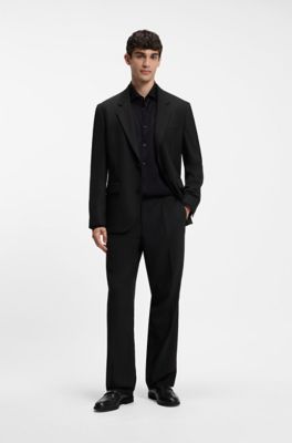 Blazer modern fit en tejido el&aacute;stico, Negro