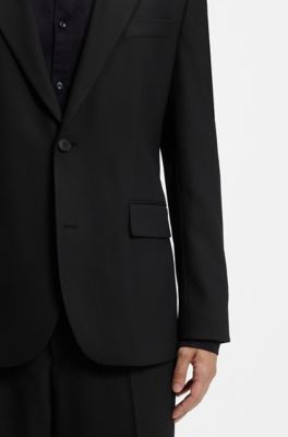 Blazer modern fit en tejido el&aacute;stico, Negro