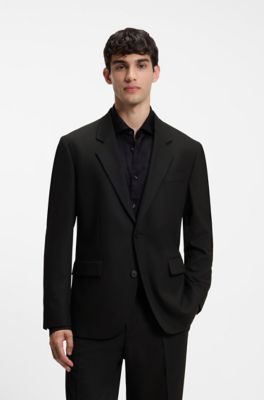 Blazer modern fit en tejido el&aacute;stico, Negro