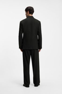 Blazer modern fit en tejido el&aacute;stico, Negro
