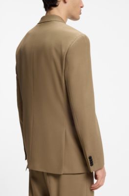 Americana de ajuste moderno en sarga el&aacute;stica de altas prestaciones, Desbordamiento de color beige