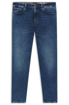 Jean Regular Maine en denim bleu tr&egrave;s stretch, Bleu