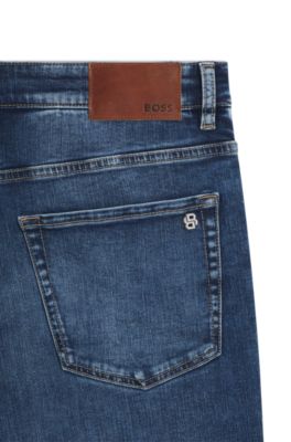 Maine blue regular-fit jeans in soft-motion denim, Blue