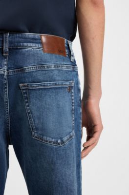 Maine blue regular-fit jeans in soft-motion denim, Blue