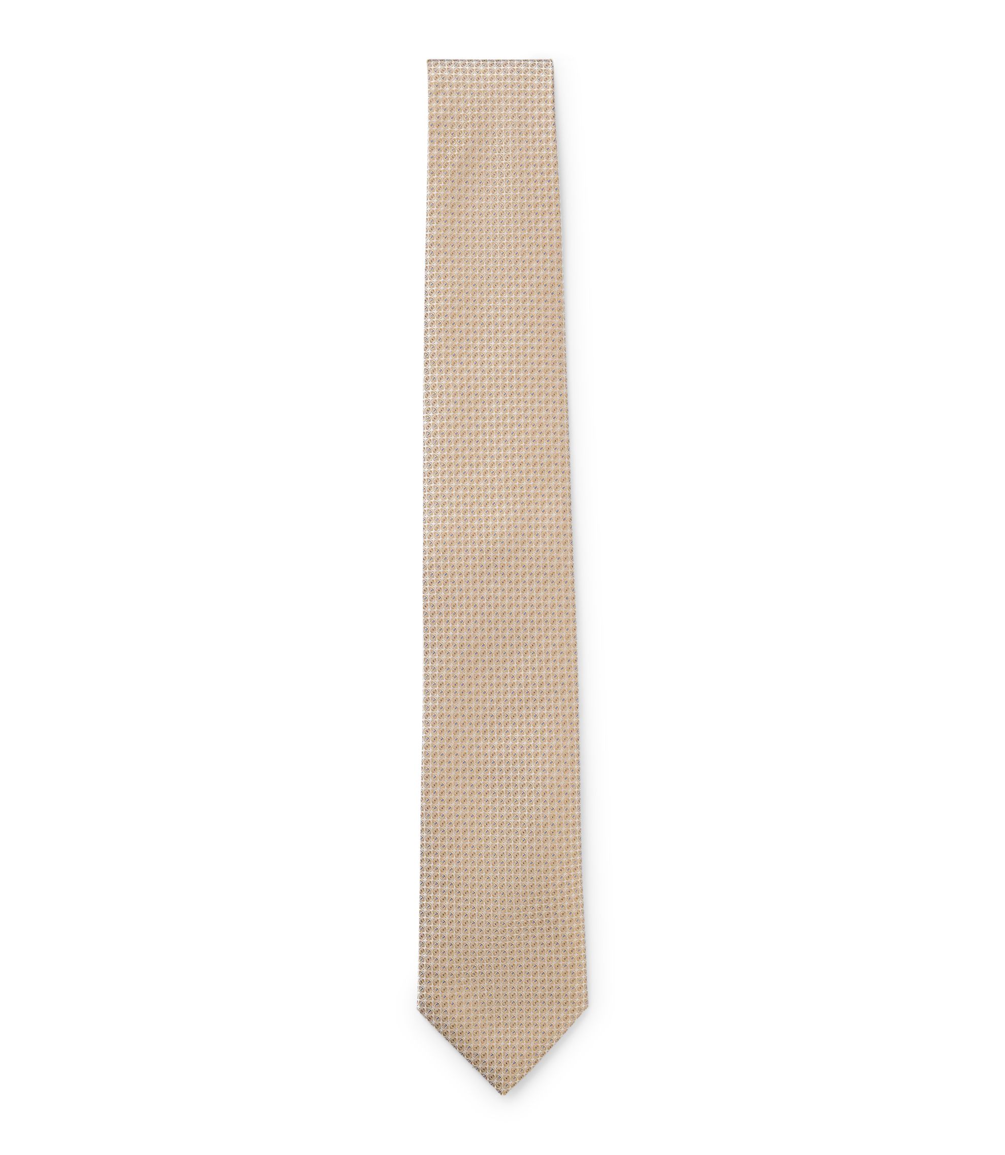 BOSS - Micro-pattern tie in a silk blend - Beige