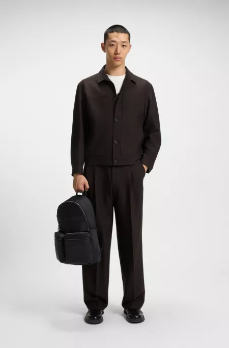 Herringbone slim-fit jacket in performance-stretch cloth