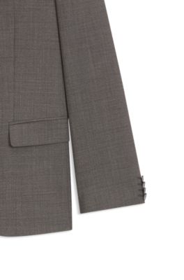 Traje con chaleco slim fit con tejido de piel de tibur&oacute;n, Gris claro