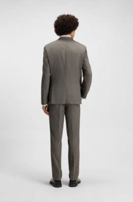 Traje con chaleco slim fit con tejido de piel de tibur&oacute;n, Gris claro