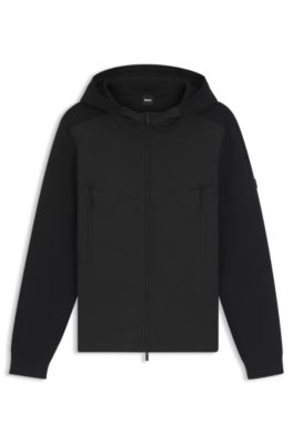 Cazadora regular fit con capucha y protecci&oacute;n frente a las inclemencias meteorol&oacute;gicas, Negro