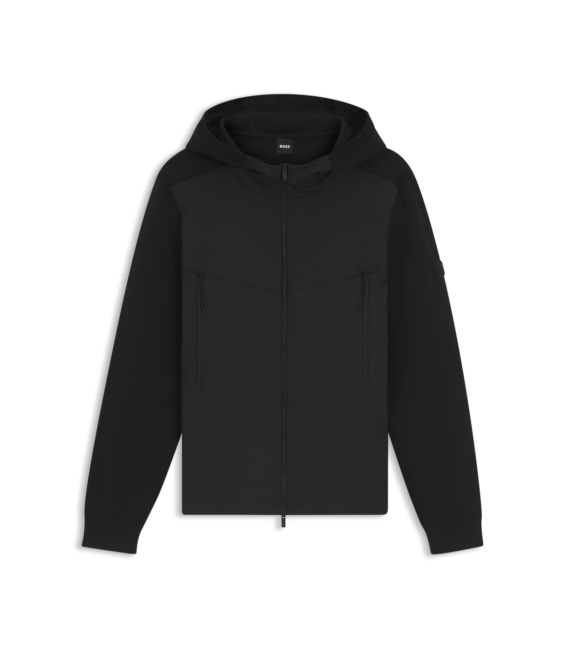 【HUGO BOSS 】ブルゾン S.size ブラック フードジャケット ヒューゴボス メンズ ブルゾン HUGO BOSS ブランド ハーフコート