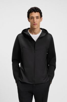 Cazadora regular fit con capucha y protecci&oacute;n frente a las inclemencias meteorol&oacute;gicas, Negro