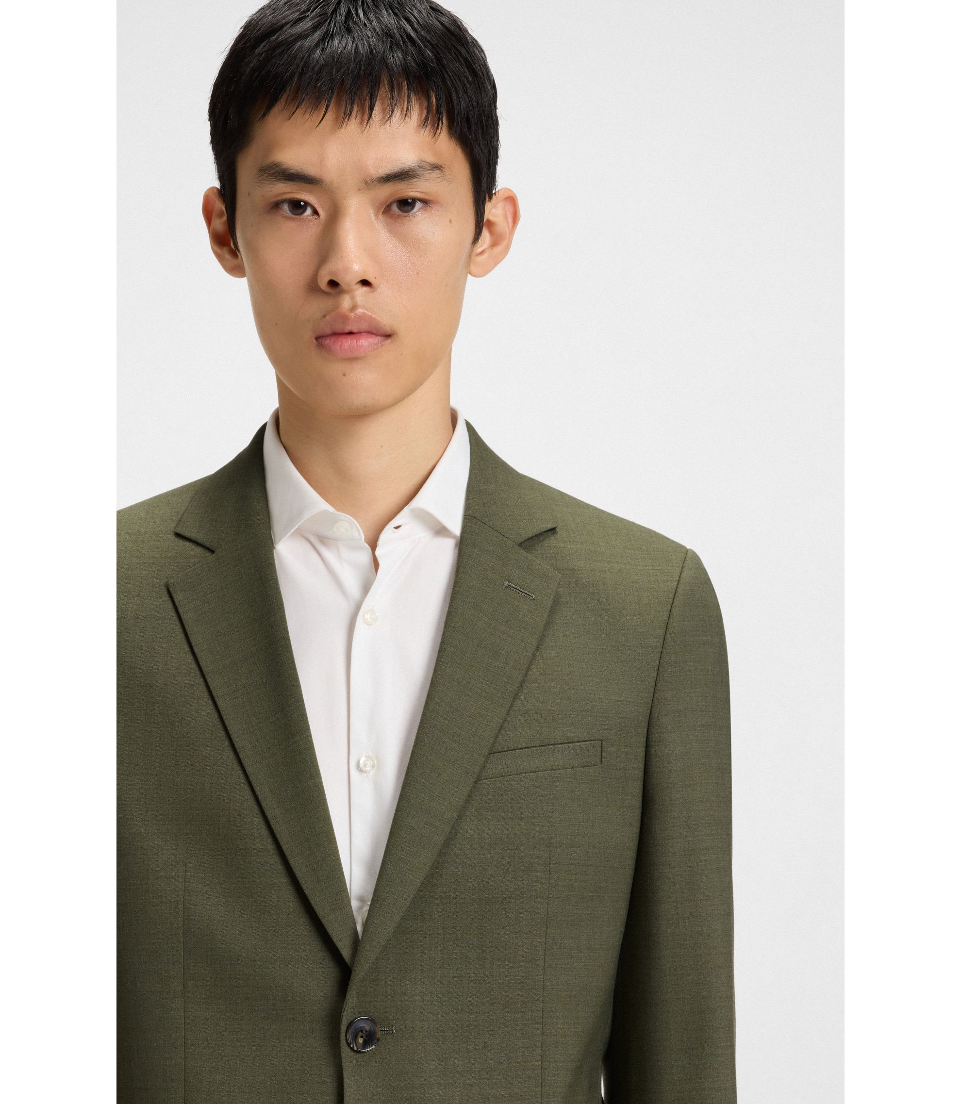 HUGO - Extra-slim-fit jacket in performance-stretch dobby