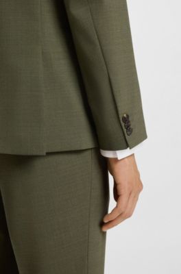 Extra-slim-fit jacket in performance-stretch dobby, Light Green