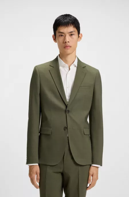 Extra-slim-fit jacket in performance-stretch dobby