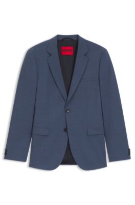 Americana extra slim fit en tejido dobby el&aacute;stico t&eacute;cnico, Azul