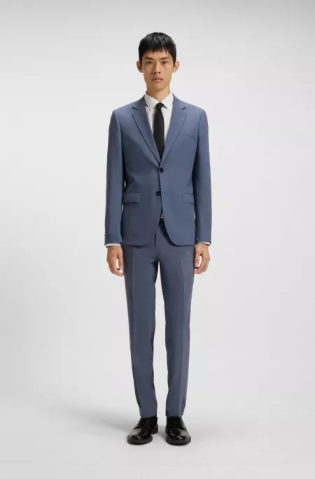 Extra-slim-fit jacket in performance-stretch dobby