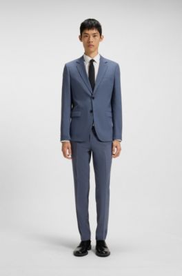 Extra-slim-fit jacket in performance-stretch dobby, Blue