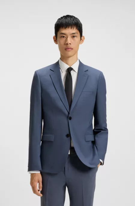 Extra-slim-fit jacket in performance-stretch dobby