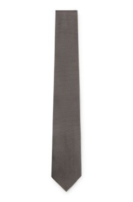 Corbata de seda con microestampado, Beige
