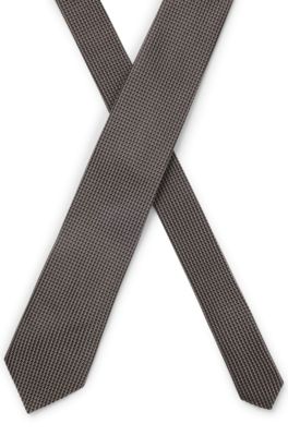 Corbata de seda con microestampado, Beige