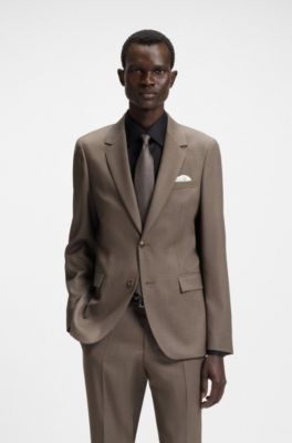 Corbata de seda con microestampado, Beige