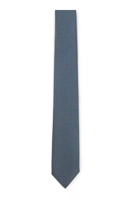 Micro-pattern tie in silk