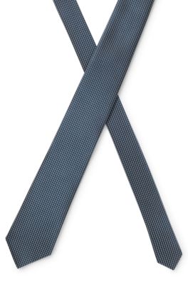 Corbata de seda con microestampado, Turquesa