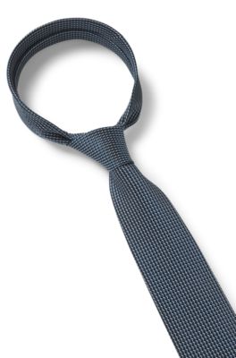 Corbata de seda con microestampado, Turquesa