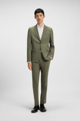Extra-slim-fit trousers in performance-stretch dobby, Light Green