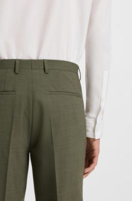 Extra-slim-fit trousers in performance-stretch dobby, Light Green