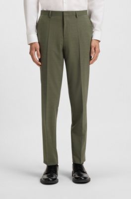 Extra-slim-fit trousers in performance-stretch dobby, Light Green