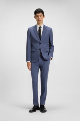 Extra-slim-fit trousers in performance-stretch dobby, Blue
