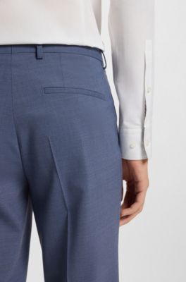 Pantalones extra slim fit en dobby el&aacute;stico t&eacute;cnico, Azul