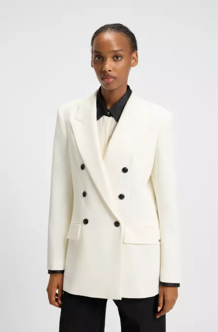 Relaxed-fit blazer in stretch twill