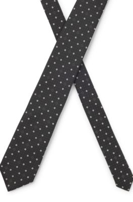 Silk-blend tie with micro Double B monograms, Light Grey