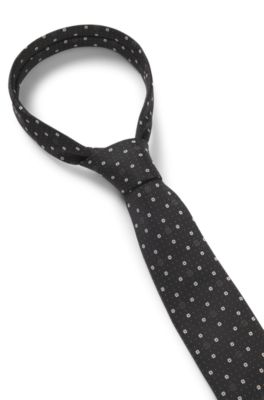 Silk-blend tie with micro Double B monograms, Light Grey