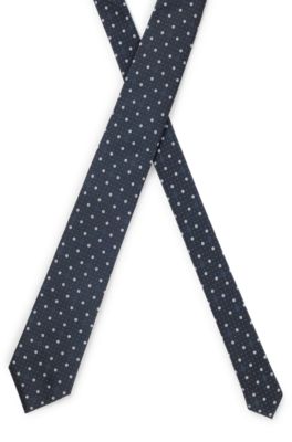 Silk-blend tie with micro Double B monograms